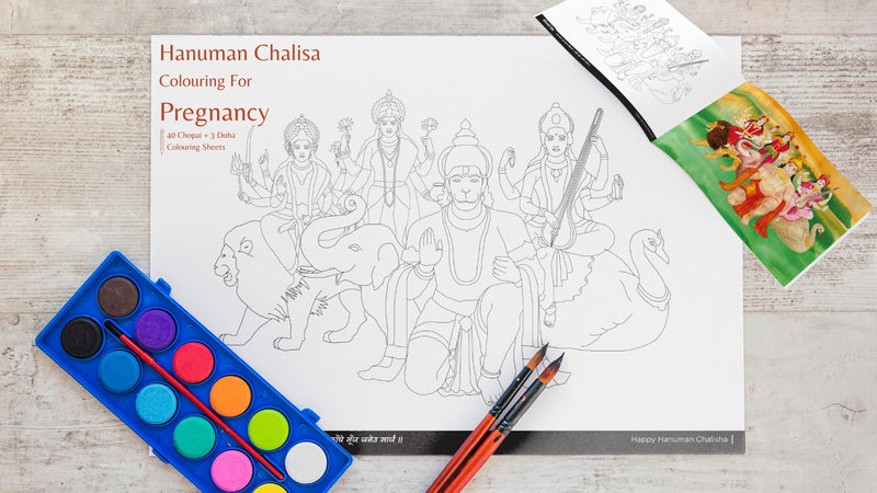 Pregnancy Colouring Activities Through Hanuman Chalisa | 43 Sheets